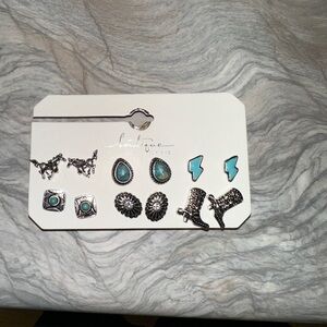 boutique by BKE Silver and Turquoise Earring Set